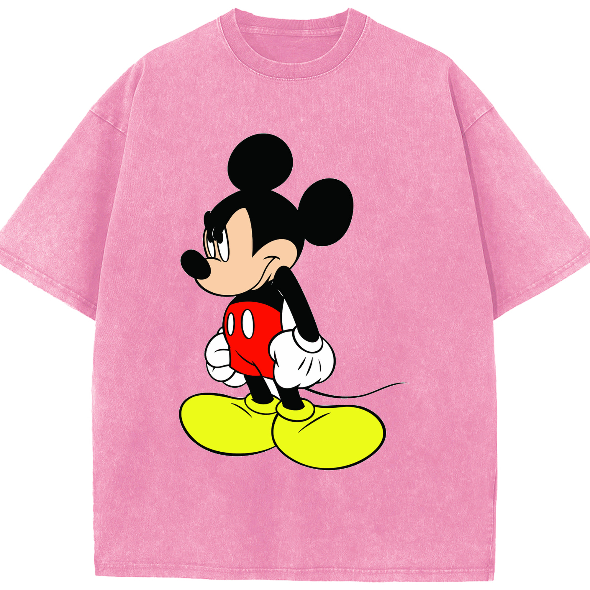 （画像用） ミッキーマウス Mickey Mouse 綿100% ヴィンテージ風 半袖Tシャツ（フロントプリント）